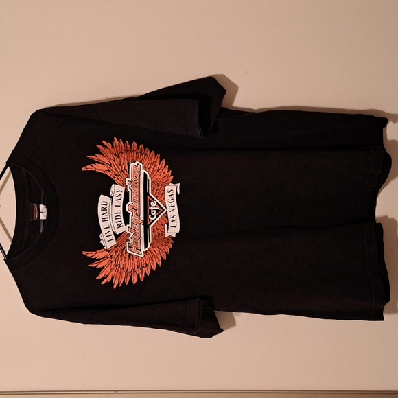 Harley-Davidson Black and Orange Winged Tee.  Size 2XL - Picture 3 of 6